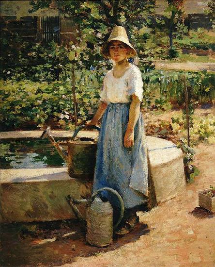 Theodore Robinson At the Fountain oil painting image